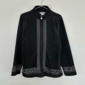 Vintage 1994 Northern Reflections Heart Detail Zip Up Cozy Sweater